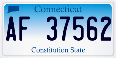 CT license plate AF37562