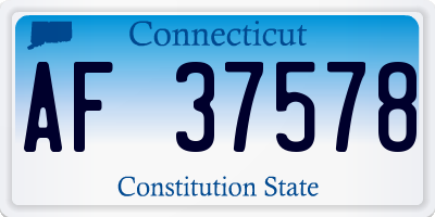 CT license plate AF37578