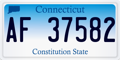CT license plate AF37582