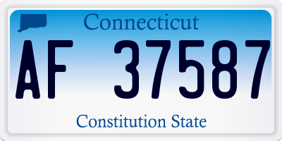 CT license plate AF37587