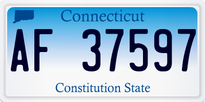 CT license plate AF37597