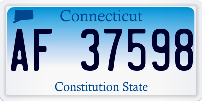 CT license plate AF37598
