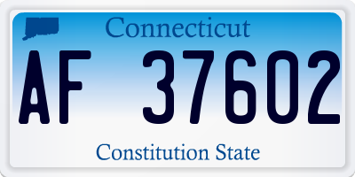 CT license plate AF37602