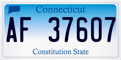 CT license plate AF37607