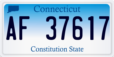 CT license plate AF37617