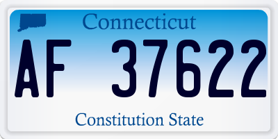 CT license plate AF37622