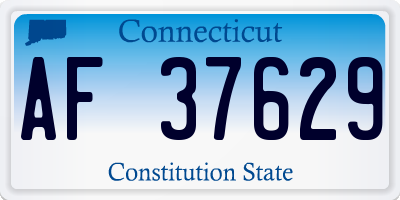 CT license plate AF37629