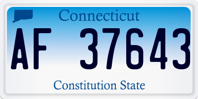 CT license plate AF37643