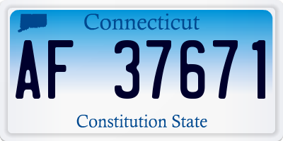 CT license plate AF37671