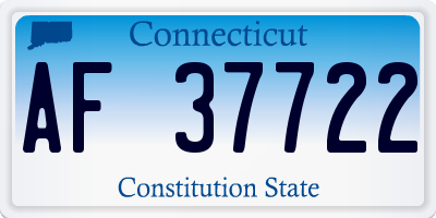 CT license plate AF37722