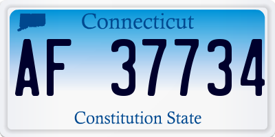 CT license plate AF37734
