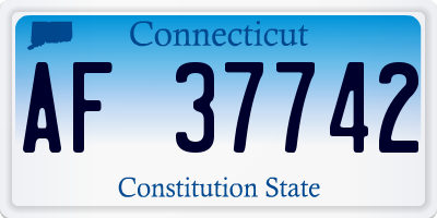 CT license plate AF37742