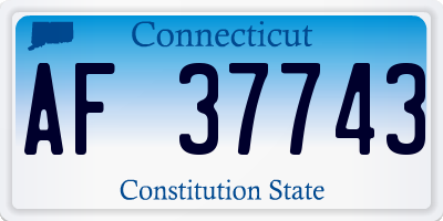 CT license plate AF37743