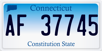 CT license plate AF37745
