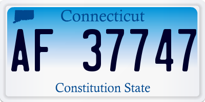 CT license plate AF37747