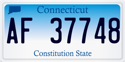 CT license plate AF37748