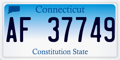 CT license plate AF37749