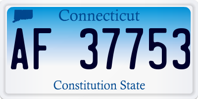 CT license plate AF37753