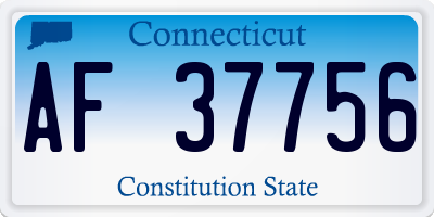 CT license plate AF37756