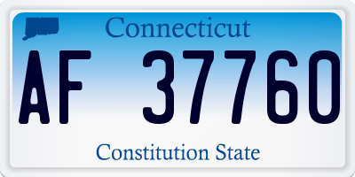 CT license plate AF37760