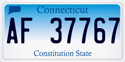CT license plate AF37767