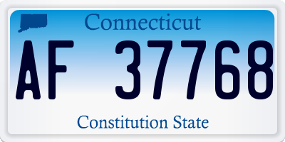 CT license plate AF37768