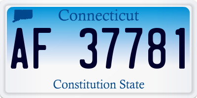 CT license plate AF37781