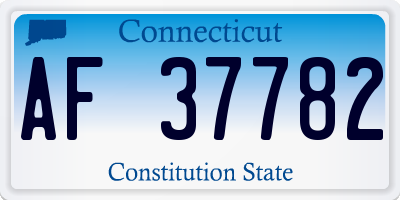 CT license plate AF37782