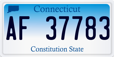 CT license plate AF37783