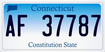CT license plate AF37787