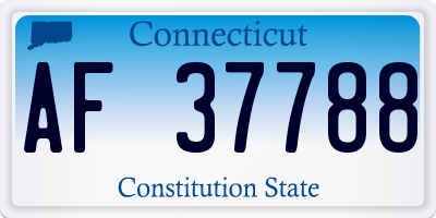 CT license plate AF37788