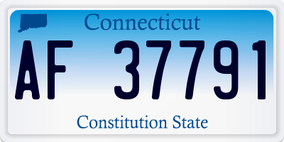 CT license plate AF37791