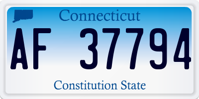 CT license plate AF37794