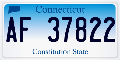 CT license plate AF37822