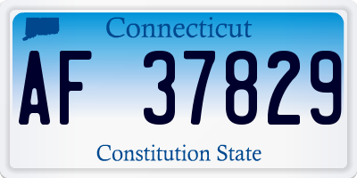 CT license plate AF37829