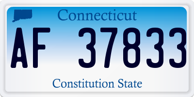 CT license plate AF37833