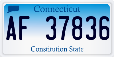 CT license plate AF37836