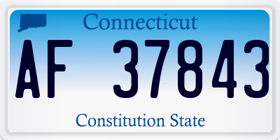 CT license plate AF37843