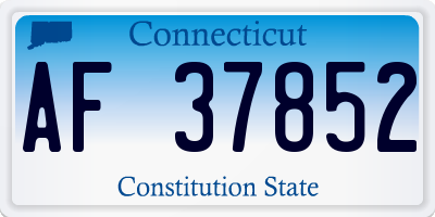 CT license plate AF37852
