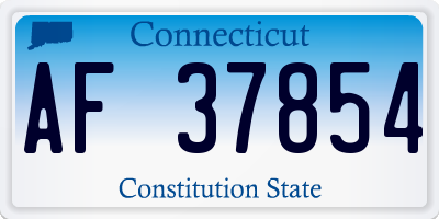 CT license plate AF37854