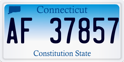 CT license plate AF37857