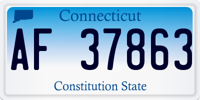 CT license plate AF37863