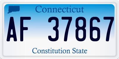CT license plate AF37867