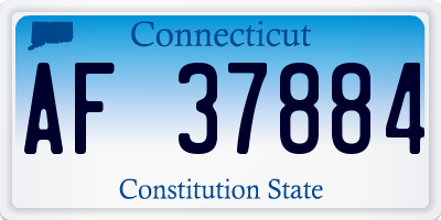 CT license plate AF37884