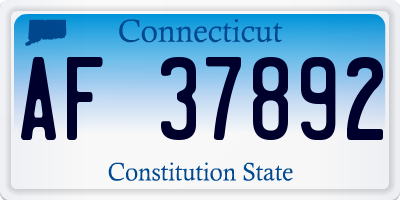 CT license plate AF37892