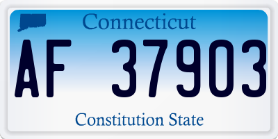 CT license plate AF37903