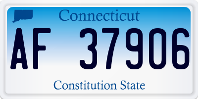 CT license plate AF37906
