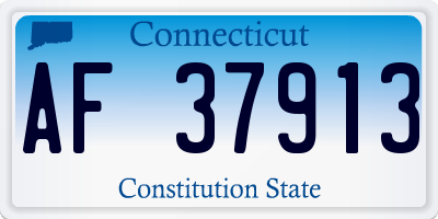 CT license plate AF37913