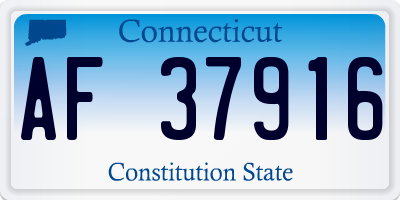 CT license plate AF37916