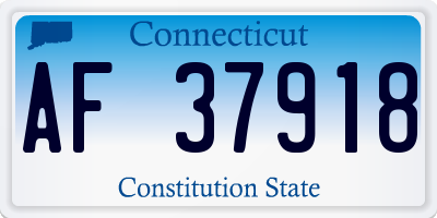 CT license plate AF37918